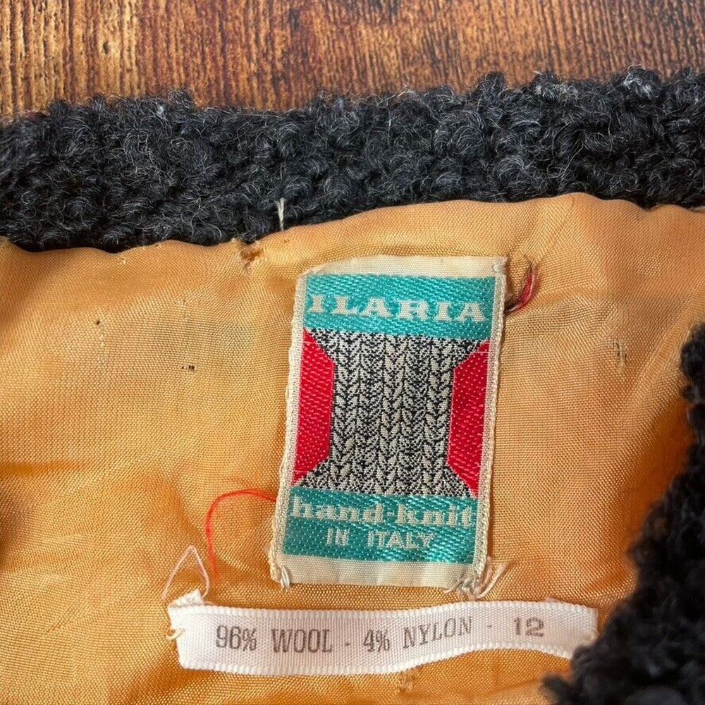 Vintage 1960 ILARIA hand knit made in Italy cardigan sweater Wool Size 12 Mult - Picture 3 of 6